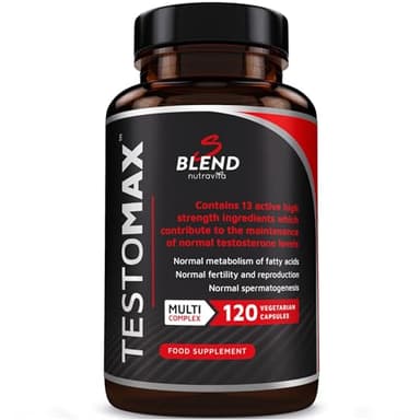 Nutravita Aumenta Testosterona Hombre Natural - Zinc, Extracto De Raíz De Maca, Fenogreco, Ginseng - 120 Cápsulas Vegetales - Potenciador del Deseo - Rendimiento Muscular Vigorizante
