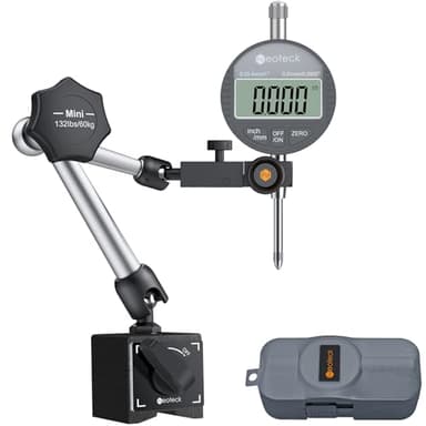 Neoteck 0-25.4mm Comparador Digital con Base Magnética de 60kg Juego de Calibres de Esfera (0.0005"/0.01mm) con Estuche de Almacenaje para Impresora 3D Torno Máquina de Taller CNC Sierra de Mesa