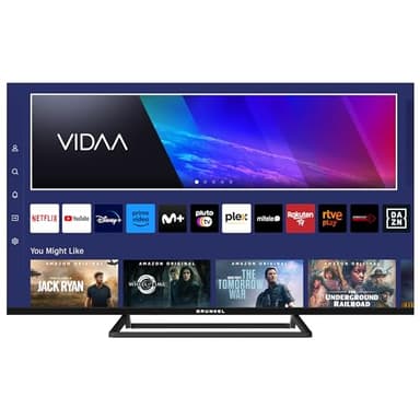 Grunkel - Televisor LED-4024VD de 40" FHD Smart TV con Sistema Operativo VIDAA, 3 HDMI, 2 USB, Ethernet, AV, Salida Óptica, y Grabador USB-PVR