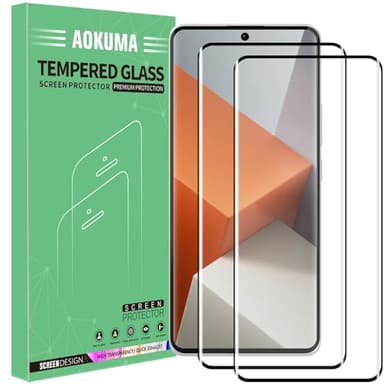 AOKUMA 3D Protector de Pantalla para Xiaomi Redmi Note 13 Pro Plus 5G/4G, [2 Unidades] 3D Cristal Templado para Redmi Note 13 Pro+ 5G Fácil Instalación,Sin Burbujas,Alta Definicion,9H Dureza