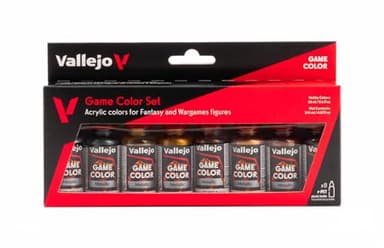 Vallejo Game Color Set de Pintura Acrílica Colores Metálicos. Kit de 8 Colores Metalizados en Botellas de 18 Ml con Cuentagotas para Detalles Metálicos de Figuras de Fantasía y Wargame