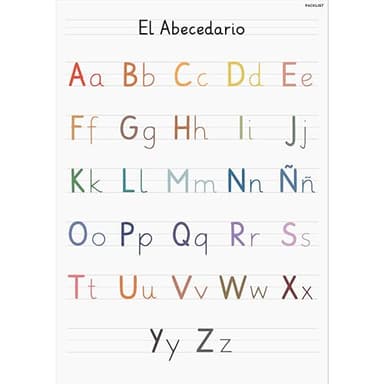 PACKLIST® El Abecedario para Niños en Español - Poster del Alfabeto con Letras de Colores Grandes y Divertidas para un Aprendizaje Fácil - Perfecto para Decorar Habitaciones Infantiles y Aulas