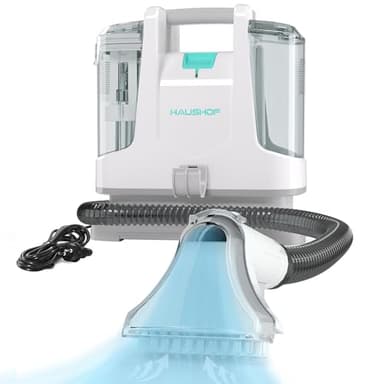 HAUSHOF StainZapper Aspiradora de Agua Tapiceria, Limpiador de Manchas 400W, Limpia Tapiceria para Moquetas, Maquina Aspirador para Tapicerias, Sofá, 85 dB