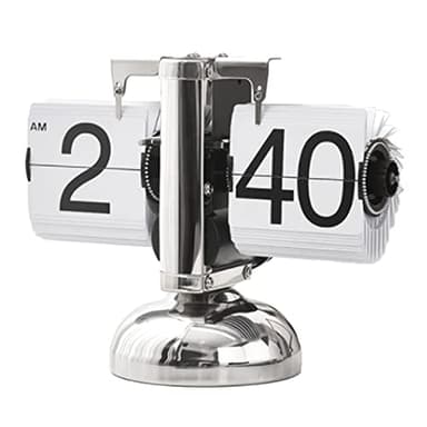 Tyenaza Flip Clock, Retro Flip Down Clock, Mechanical Digital Flip Desk Clock, Retro Minimalista Single Foot Mechanical Auto Flip Clock Reloj de Escritorio, para el Hogar y la Sala de Estar(Blanca)