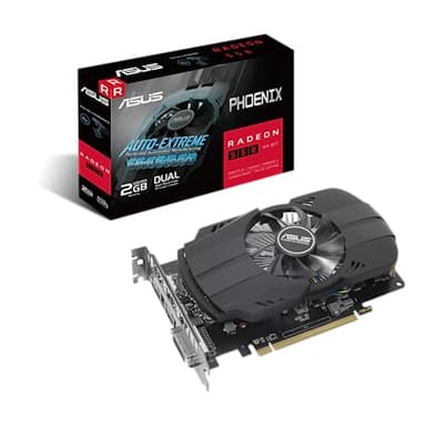 ASUS Phoenix Radeon RX 550 - Tarjeta Gráfica (2GB GDDR5, PCIe 3.0, 2GB GDDR5, HDMI, DisplayPort, DVI-D, Doble rodamiento de Bolas, Auto-Extreme, diseño Compacto)