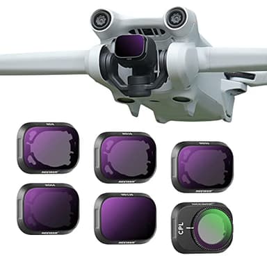 NEEWER Juego Filtros ND Compatible con dji Mini 3 Pro Filtro Densidad Neutra Accesorios para Lentes de Dron con Marco de Plástico Liviano y Vidrio Optico HD Multicapa 6 Paquetes CPL ND8 ND16 etc.