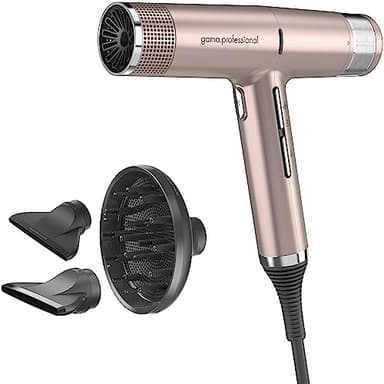GA.MA Italy Professional, iQ1 Perfect, Secador ultraligero con Motor sin escobillas de 110.000 rpm, tecnología Oxy-Active para un Cabello brillante, 1600 W de potencia, Color Rosa Dorado