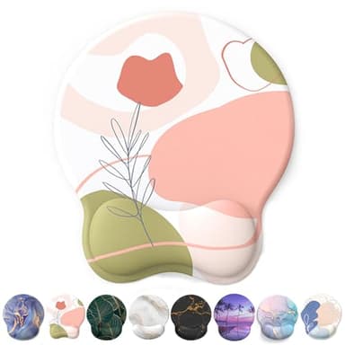 Giecy Alfombrilla Ratón Reposamuñecas,Gaming Mouse Pad Ergonómica con Apoyo de Gel,alfombra raton para ordenador,reposamuñecas raton con Base de PU Antideslizante(Rosa)