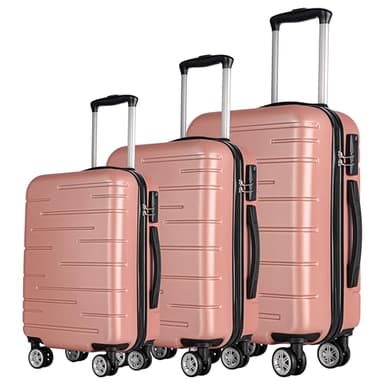 3 x Maletas de Viaje Juego o Set 3 piezas Rígidas Oferta, 1x Maleta de Cabina, 1x Mediana y 1x Grande. 4 Ruedas Dobles. Candado numérico. Equipaje, trolley. Material ABS. Resistentes. Asa telescópica.
