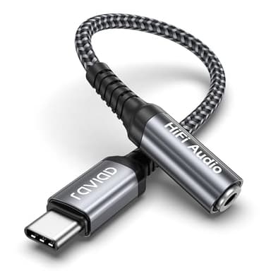 RAVIAD Adaptador USB C Jack 3.5 mm, Adaptador Auriculares Tipo C Compatible con iPhone 15 Plus Pro MAX Galaxy S24 Plus Ultra S23 S22 S21 Xiaomi Pad Pro Pad Air MacBook Pro 2023