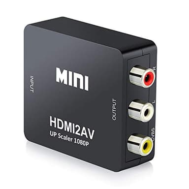 Convertidor HDMI a RCA, QGECEN Adaptador HDMI a AV de Audio y Video Soporte PAL/NTSC para Xbox 360, Playstation 3/4, Reproductor Blu-ray, Android TV Box, Fire Stick, Roku