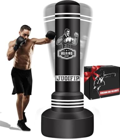 JUOIFIP 180cm Saco de Boxeo Adultos, Independiente Saco de Boxeo Inflable Kickboxing Bolsa para Entrenamiento MMA Muay Thai Fitness