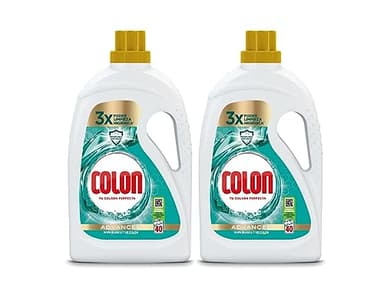 Colon Higiene - Detergente para Lavadora con Activos Higiénicos y Elimina Olores, Adecuado para Ropa Blanca y de Color, Formato Gel, 2 x 40 Dosis
