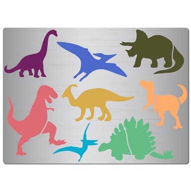 GORGECRAFT Plantillas de Dinosaurios de Metal Plantilla de Acero Inoxidable Dinosaurios Voladores Plantilla de Dibujo de Animales para Pintar Sobre Madera Pared Tela Álbumes de Recortes Decoración