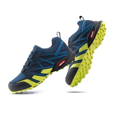 Hitmars Zapatillas Trail Running Hombre Mujer Zapatillas Trekking Hombre Mujer Senderismo Ligeras Zapatos Aire Libre Antideslizante Azul-Verde EU 41