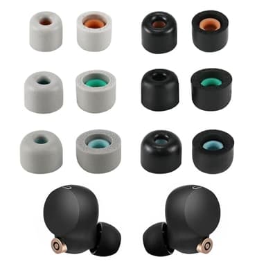Cragmut Puntas de Espuma Viscoelástica para Sony WF-1000XM4 WF-1000XM5, 6 Pares Almohadillas Antideslizantes de Repuesto Tapones de Espuma Viscoelástica para los Oídos Fit Charging Case, S/M/L