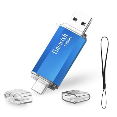 Tipo C Memoria USB 128gb, Pen Drive USB C 128 GB 2 en 1 Tipo C Y USB 2.0 Memoria Flash 128gb para Smartphones Android, Windows, Android, Pc, Tabletas, Almacenamiento DE Datos Externo Etc (Azul)