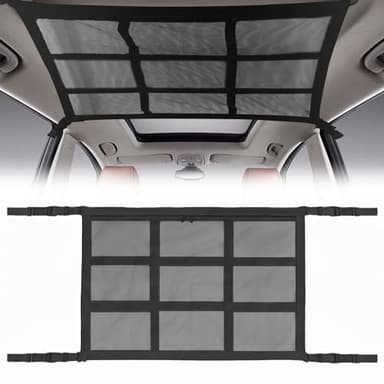 XQMMGO Red de equipaje para coche, accesorios de camping, almacenamiento de coche, tienda de campaña trasera, red de equipaje, organizador de red para cuatro respaldos de techo (78 x 53 cm)