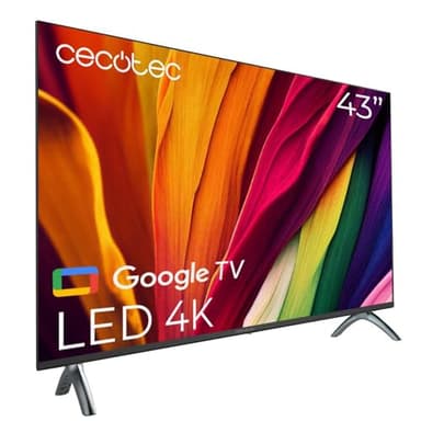 Cecotec Smart TV, Televisor LED de 43 Pulgadas Resolución 4K UHD A4 Series ALU40043. Google TV, Dolby Audio, HDMI 2.1, USB 3.0, HDR10, 16 GB ROM, Google Voice Assitant y Chromecast