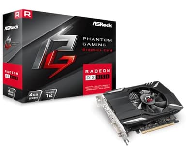 Asrock Phantom Gaming Radeon RX550 4G AMD Radeon RX 550 4 GB GDDR5 (Asrock RX550 Phantom Gaming 4G, 4GB DDR5, DVI, HDMI, DP, 1100MHz Clock)