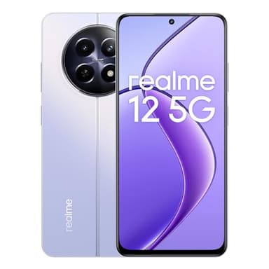 realme 12 Teléfono Móvil 5G, 8+256GB, 108 MP para Retratos nítidos, Pantalla FHD+ fluida a 120 Hz, MediaTek Dimensity 6100+ 5G, Gran batería de 5000 mAh, Carga SUPERVOOC de 45 W, Morado