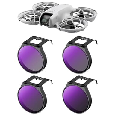 K&F Concept Paquete de 4 filtros ND para dji Neo- ND8 ND16 ND32 ND64, Vidrio óptico HD de Densidad Neutra Recubierto Multicapa con Marco de aleación