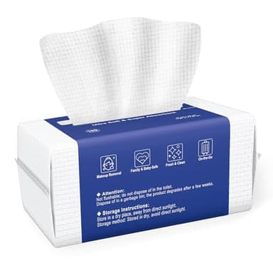 Ourmed Life Toallitas Desechables Faciales Biodegradables - Perfectas para Limpieza, Cuidado de la Piel y Desmaquillado, Adecuadas para Pieles Sensibles -Toallas Desechables Cara (100 Unidad)