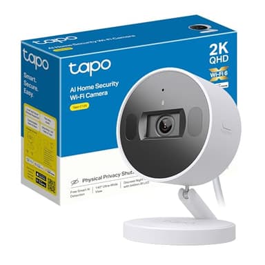 Tapo C125 - Cámara de Seguridad WiFi Resolución 2k QHD, Visión Nocturna con Sistema IR Dual, IA Mejorada, Modo Privacidad Física, Sensor Starlight, Compatible con Alexa&Google Assistant, Home kit