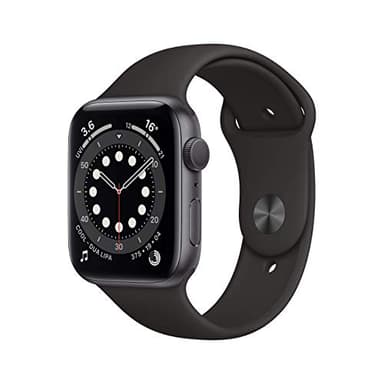 Apple Watch Series 6 (GPS, 44MM) Caja de Aluminio Gris Espacial con Correa Deportiva Negro (Reacondicionado)