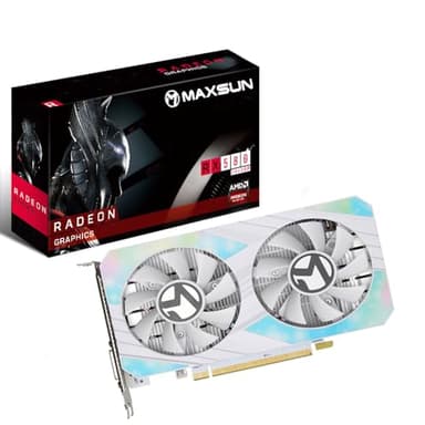 maxsun AMD Radeon RX 580 8GB Tarjeta Grafica Gaming 2048SP GDDR5 Tarjeta gráfica de vídeo para computadora GPU para Juegos de PC 256 bits DirectX 12 DVI, HDMI, DisplayPort Descodificación 4K