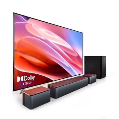 ULTIMEA 5.1 Barra de Sonido con Dolby Atmos, Home Cinema Envolvente 3D, Barra Sonido TV con Subwoofer Inalámbrico y 2 Altavoce Trasero Ajustables, Bluetooth 5.3/HDMI eARC/Óptico/AUX/USB, Poseidon D60