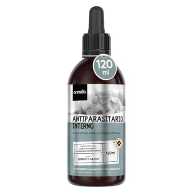 Desparasitante Perros y Gatos Interno 120 ml - Antiparasitario Intestinal Gatos en Gotas para Parásitos, Higiene Intestinal y Bienestar General - Antiparásitos Natural para 2 a 4 años de Suministro