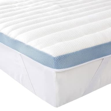 Amazon Basics Colchón de Espuma viscoelástica Topper con memoria con Funda removible y lavable, 135 x 190 cm, 5 cm, Blanco