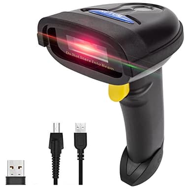 NETUM 2D 1D Escáner de Código de Barras, Conexiones Inalámbricas 2.4G y Bluetooth y USB por Cable, Conecte Teléfonos Inteligentes, Tabletas, PC, para Matriz de Datos QR PDF417 NT-1228BL