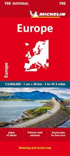 Michelin Europe (Michelin Maps) [Idioma Inglés]: Straßen- und Tourismuskarte 1:3.000.000: 705 (Mapas National)