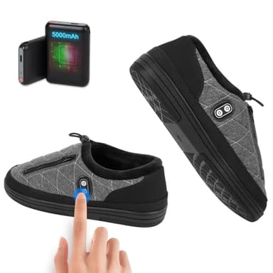 Calentador de Pies, Amiable Calienta Pies Zapatillas Calefactables con batería de 5000mAh, Calentadores de Pies Calienta Pies Electrico Calientapiés con Control de Doble Interruptor - M