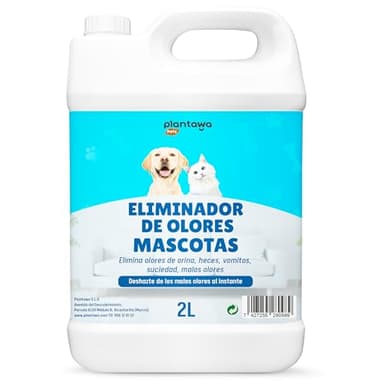 Eliminador de Olores Mascotas al Instante 2l. Neutralizador Enzimatico Olores Orina Heces Vómitos. Interior y Exterior. Patio Jardin. Anti olor orines Perros Gatos. Detergente enzimatico perros.