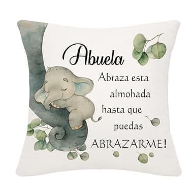 Bommex Regalo de la Abuela de la Nieta Nieto Lovely Cartoon Cushion Cover for Grandma Regalo de cumpleaños Regalo del Día de la Madre (Abuela)
