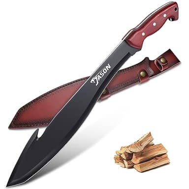 JASON Cuchillos para jardinería Survival Cuchillo Grande Outdoor Fijo con Mango de Madera Cuchillo Bushcraft Grande para Actividades al Aire Libre