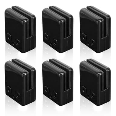 Cokritsm Abrazaderas de vidrio de acero inoxidable de 6 a 8 mm, clips de vidrio negro, soporte de abrazadera de vidrio ajustable para barandilla de escalera de barandilla, soporte de clip para ventana