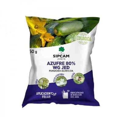 Azufre en Polvo Mojable para Plantas ECOLÓGICO contra Oidio y Ácaros (Araña Roja) en todo tipo de Plantas | Fungicida y Acaricida para todo tipo de Plantas - Sobre 50 GR Muy Eficaz | Nexum Market