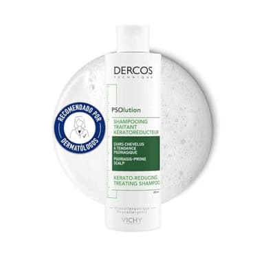Vichy Champú Psolution, Para Cuero Cabelludo con Psoriasis, Elimina las Escamas y Reduce los Picores, Cuero Cabelludo Limpio y Sano, Doble Eficacia, Unisex, Dercos Technique, 200ml