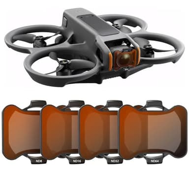 Worahroe Juego De Filtros Nd para dji Avata 2 - Juego De 4 Filtros Nd8, Nd16, Nd32, Nd64, Compatibles con dji Avata 2 Drone, Vidrio óPtico Ultrafino, Liviano, Ideal para dji Avata 2