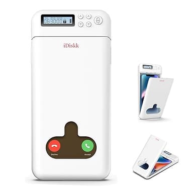 Caja de Bloqueo de teléfono iDiskk con Temporizador, Caja de Temporizador de iPhone para teléfono Android, Caja de Bloqueo de Tiempo de cárcel de teléfono para Que los niños se enfoquen más (Blanco)