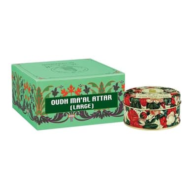 Al Haramain Oud Ma'al Attar Medium 40 g | Perfume árabe Bukhoor de larga duración | Fragancia de lujo para el hogar | Regalo premium Oudh Bakhoor & Attar para hombres y mujeres