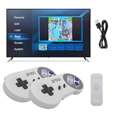 Consola de Videojuegos Retro,Controladores de Juegos,con Dos Asas Consola de Juego Retro Inalámbrica,Controlador Inalámbrico 2.4g, Gamepad USB Recargable para PC, Mini Consola