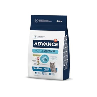 Advance Cat Adult Sterilized, Pienso para Gatos Adultos Esterilizados con Pavo, 10kg