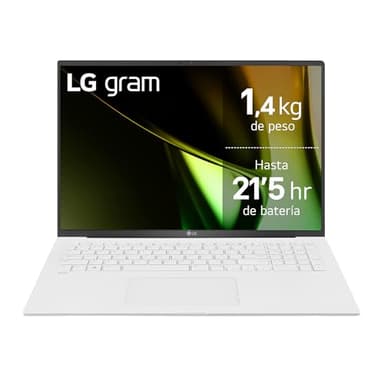 LG gram 17Z90S-G.AA77B - Portátil Ultraligero de 43.1 cm (17"), Panel IPS, Intel Core Ultra 7, 16 GB RAM, 1TB SSD, 1,350 g, batería hasta 21.5 h, W11 Home, Blanco, Teclado QWERTY Español