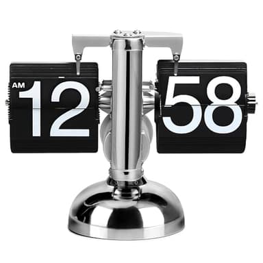 Reloj Digital Abatible Hacia Abajo, Reloj Digital Retro Abatible Hacia Abajo, Minimalista, De Un Solo Pie, Mecánico, Con Tapa Automática, Reloj De Escritorio Para El Hogar Y La Sala De Estar(#1)