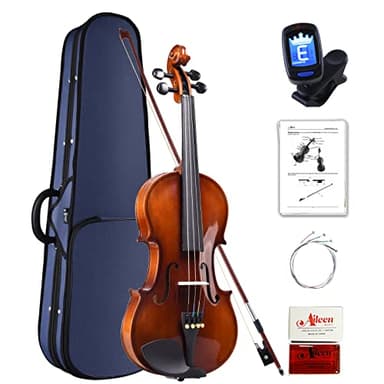 Aileen Violín Set Tamaño 4/4 para Principiantes Profesionales con Estuche Rígido, Afinador, Manual del Usuario, Cuerdas y Resina